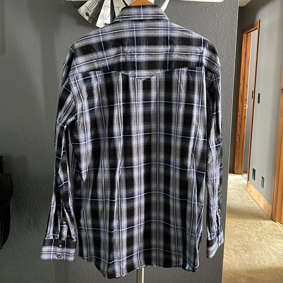 Blue Plaid and White Cowboy Legend Pearl Snap - Picture 2 of 5